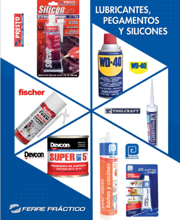 Lubricantes, pegamentos y silicones